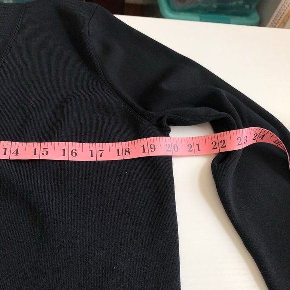 Scott Taylor Open Front Cardigan Black Ribbed Knit Women's Size Large - Picture 9 of 10